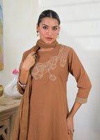 Women’s Floral Embroidered Kurta Palazzo with Dupatta Set