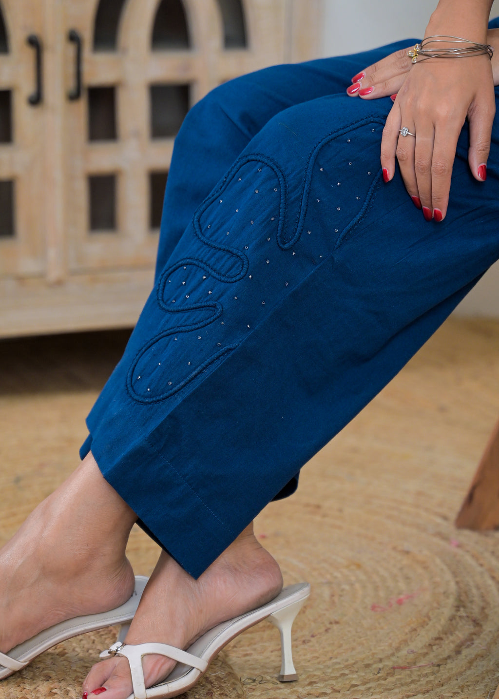 Embroidered Shirt-Style Co-ord Set