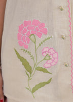 Floral Embroidered Sleeveless Kurta Pant Set