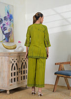 Embroidered Kurta & Palazzo Set