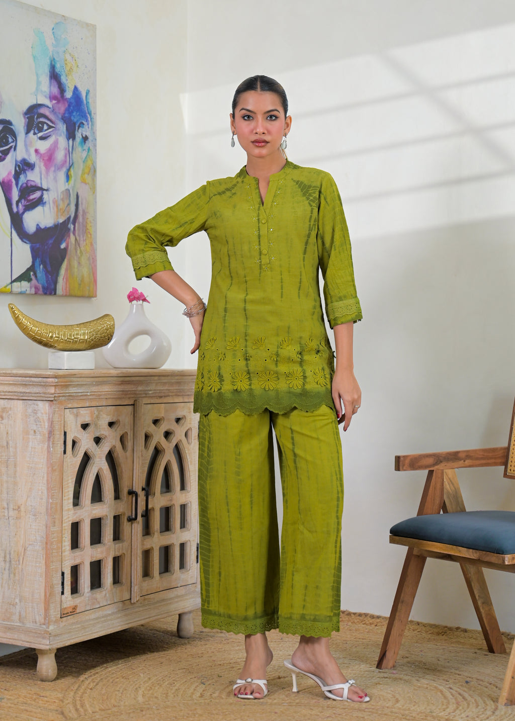 Embroidered Kurta & Palazzo Set