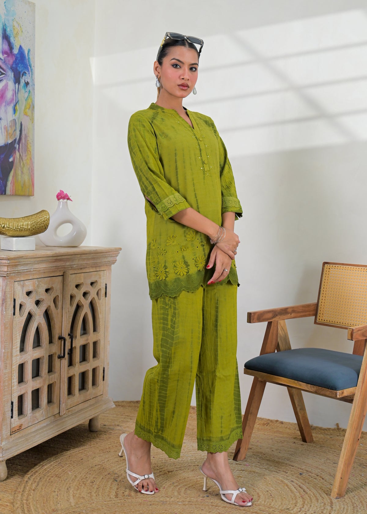 Embroidered Kurta & Palazzo Set