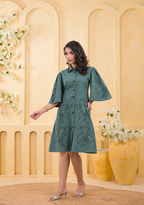 Floral Embroidered Shirt Dress