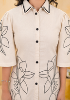 Floral Embroidered Shirt Dress