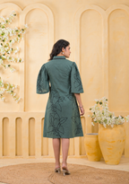 Floral Embroidered Shirt Dress