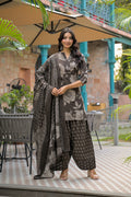 Floral Printed 3 Piece Kurta with Salwar and Dupatta