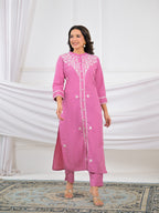Women Chikankari Embroidered Kurta Pant Set