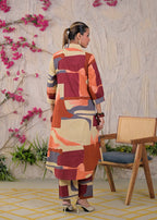 Multicolor Abstract Print Shirt-Style Co-ord Set
