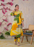 Multicolor Abstract Print Shirt-Style Co-ord Set