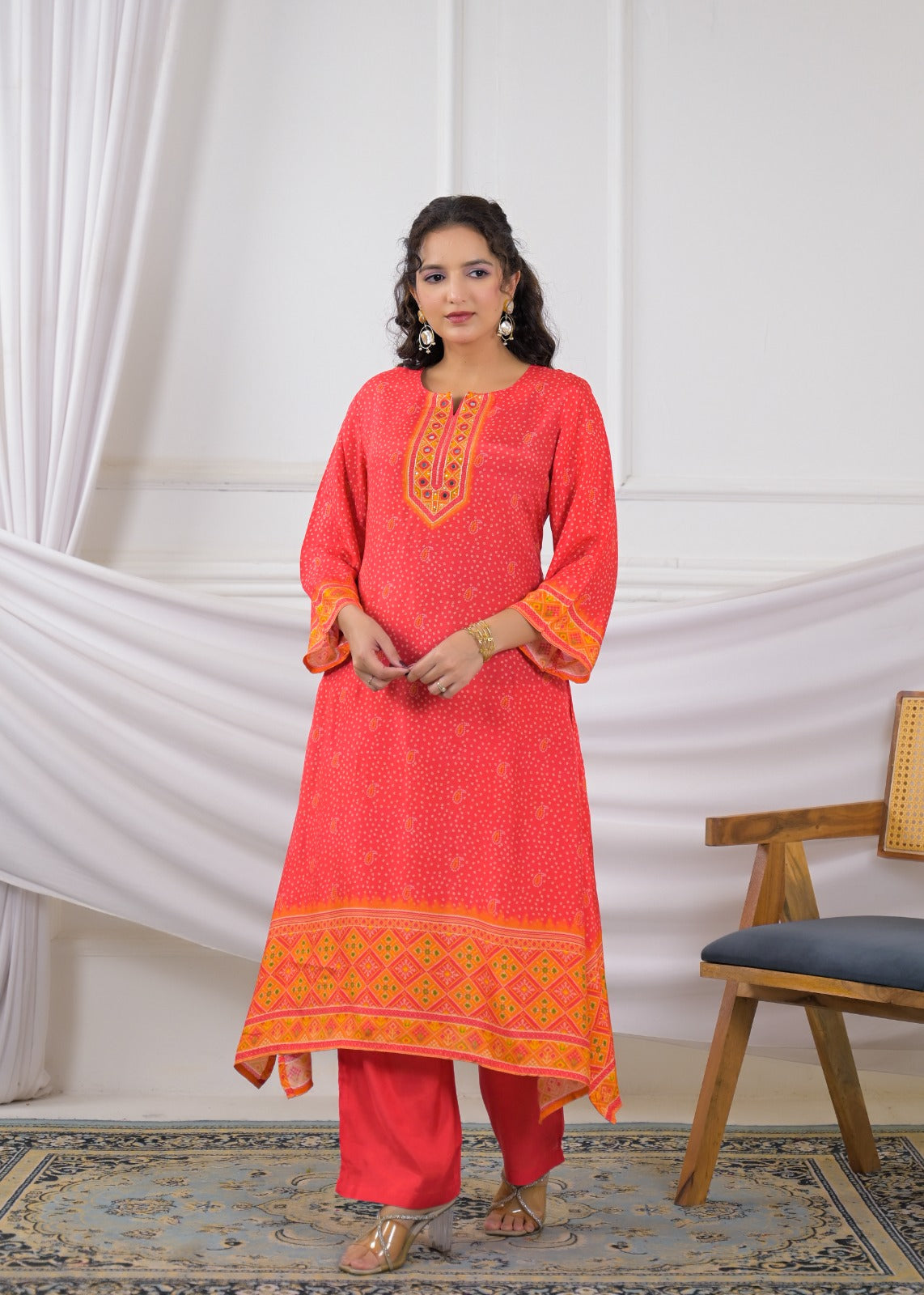Bandhani Print Kurta Set