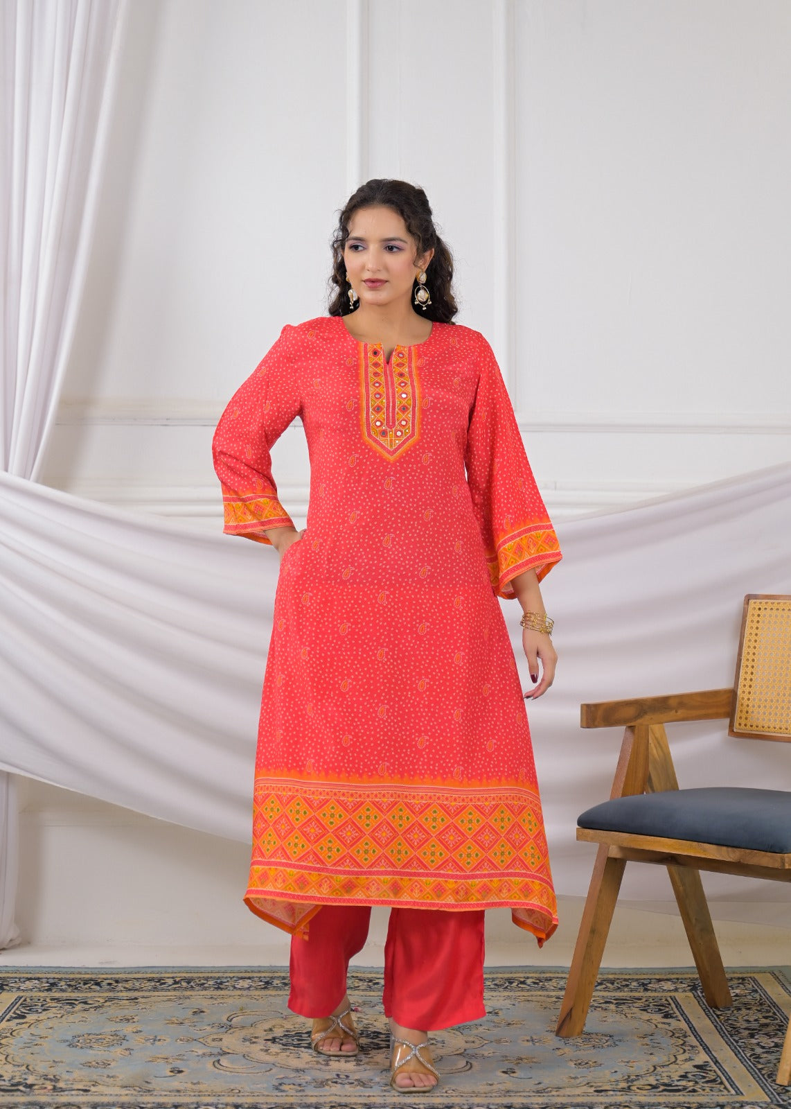 Bandhani Print Kurta Set