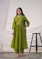 Floral Printed Anarkali Suit Set