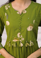 Floral Printed Anarkali Suit Set