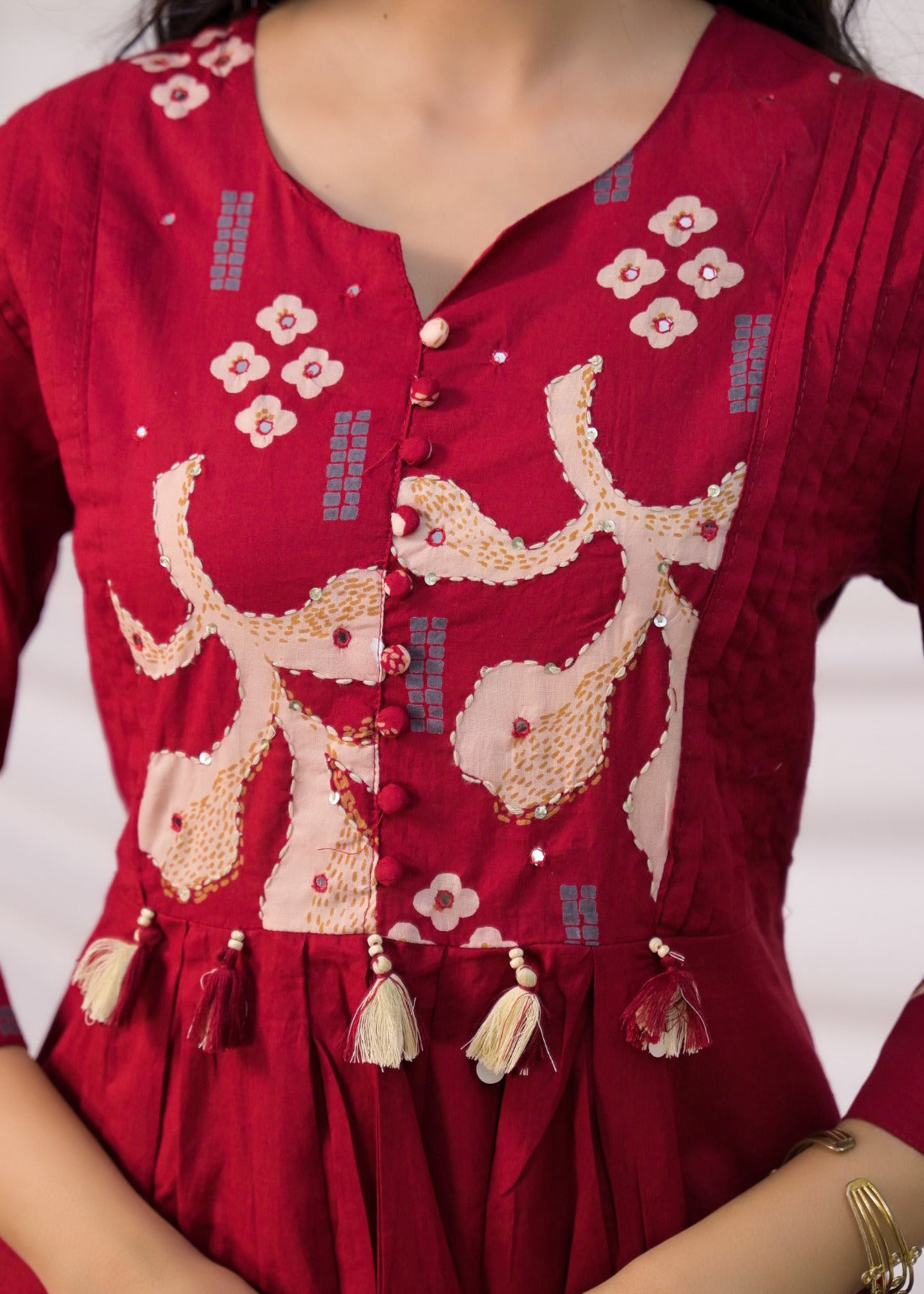 Floral Printed Anarkali Suit Set