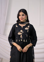 Floral Printed Anarkali Suit Set