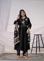 Floral Printed Anarkali Suit Set
