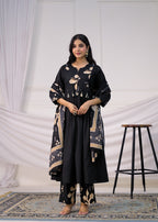 Floral Printed Anarkali Suit Set