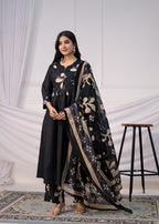 Floral Printed Anarkali Suit Set