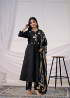 Floral Printed Anarkali Suit Set