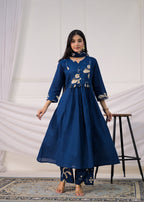 Floral Printed Anarkali Suit Set