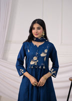 Floral Printed Anarkali Suit Set