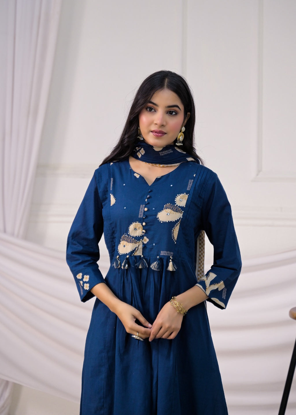 Floral Printed Anarkali Suit Set