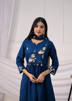 Floral Printed Anarkali Suit Set