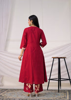 Floral Printed Anarkali Suit Set