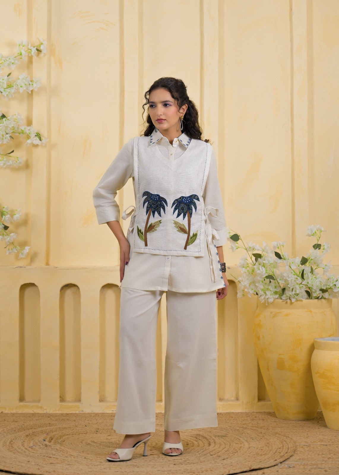 Embroidered Shirt with Slip Dress