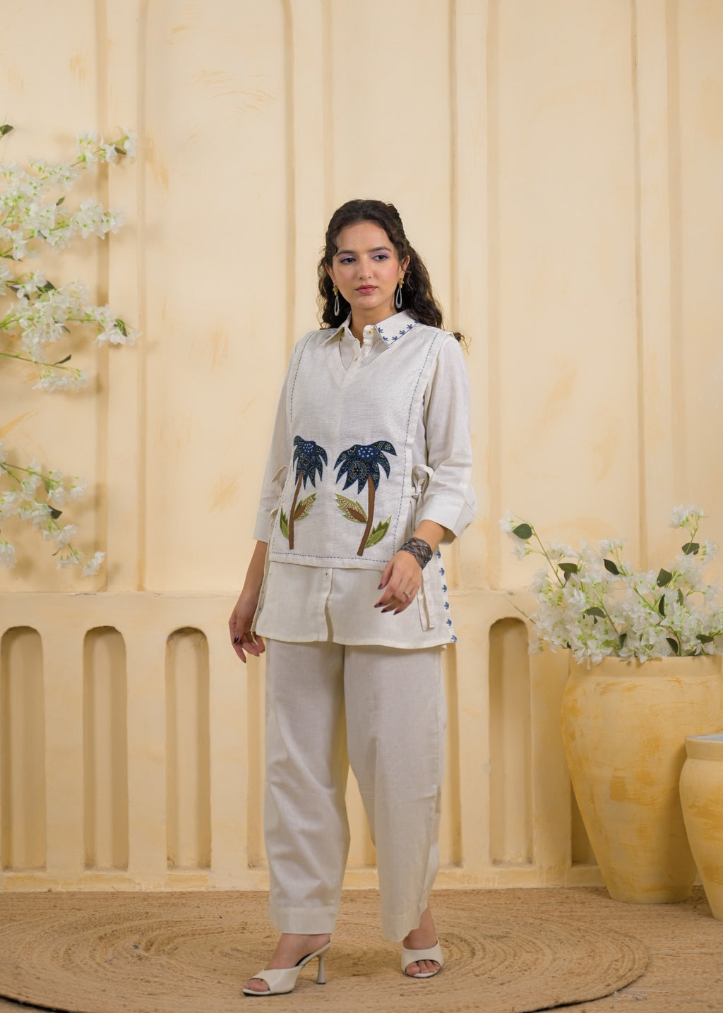 Embroidered Shirt with Slip Dress