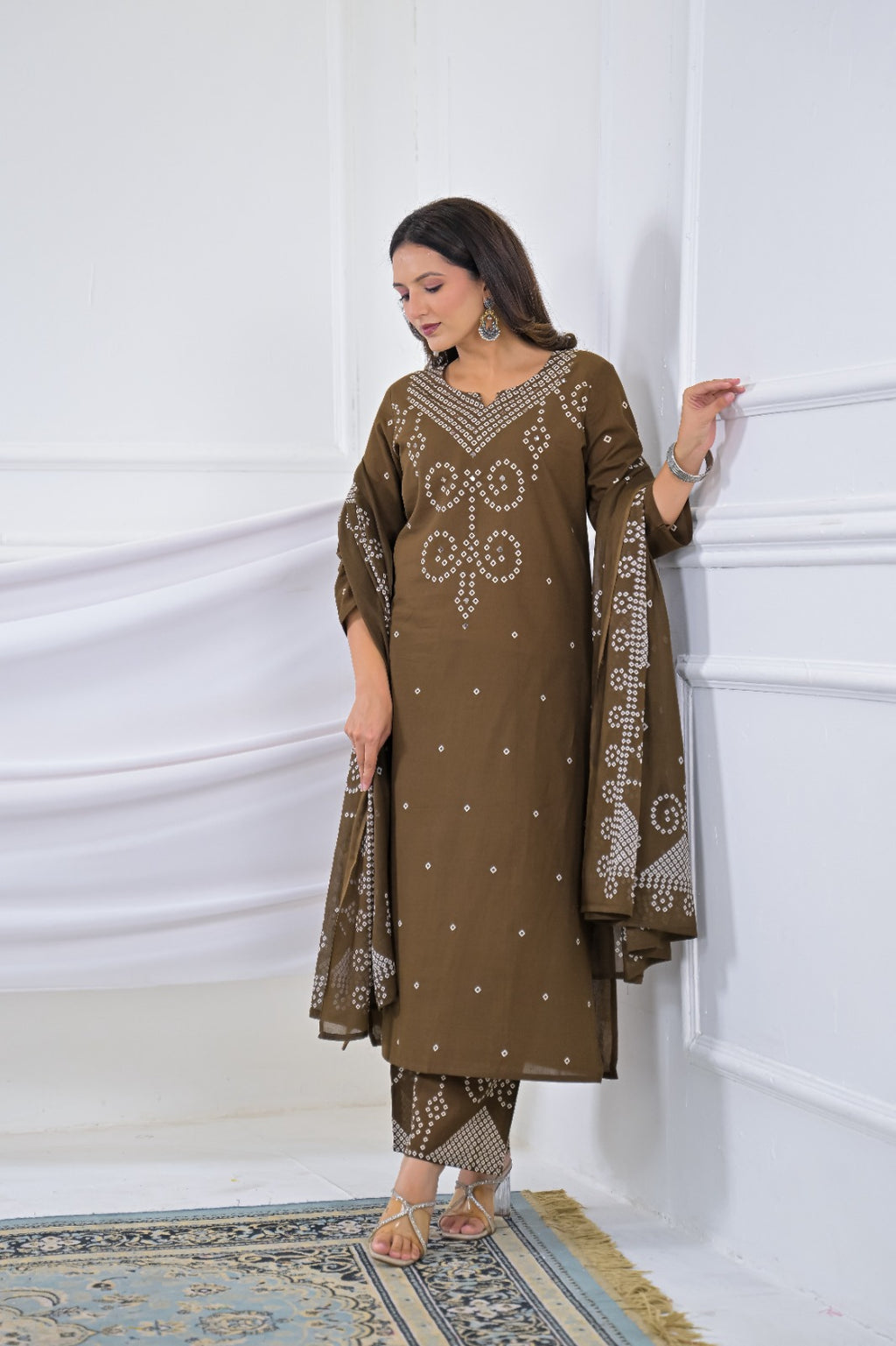 Bandhani Printed 3-Piece Kurta Set with Dupatta