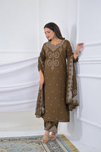 Bandhani Printed 3-Piece Kurta Set with Dupatta