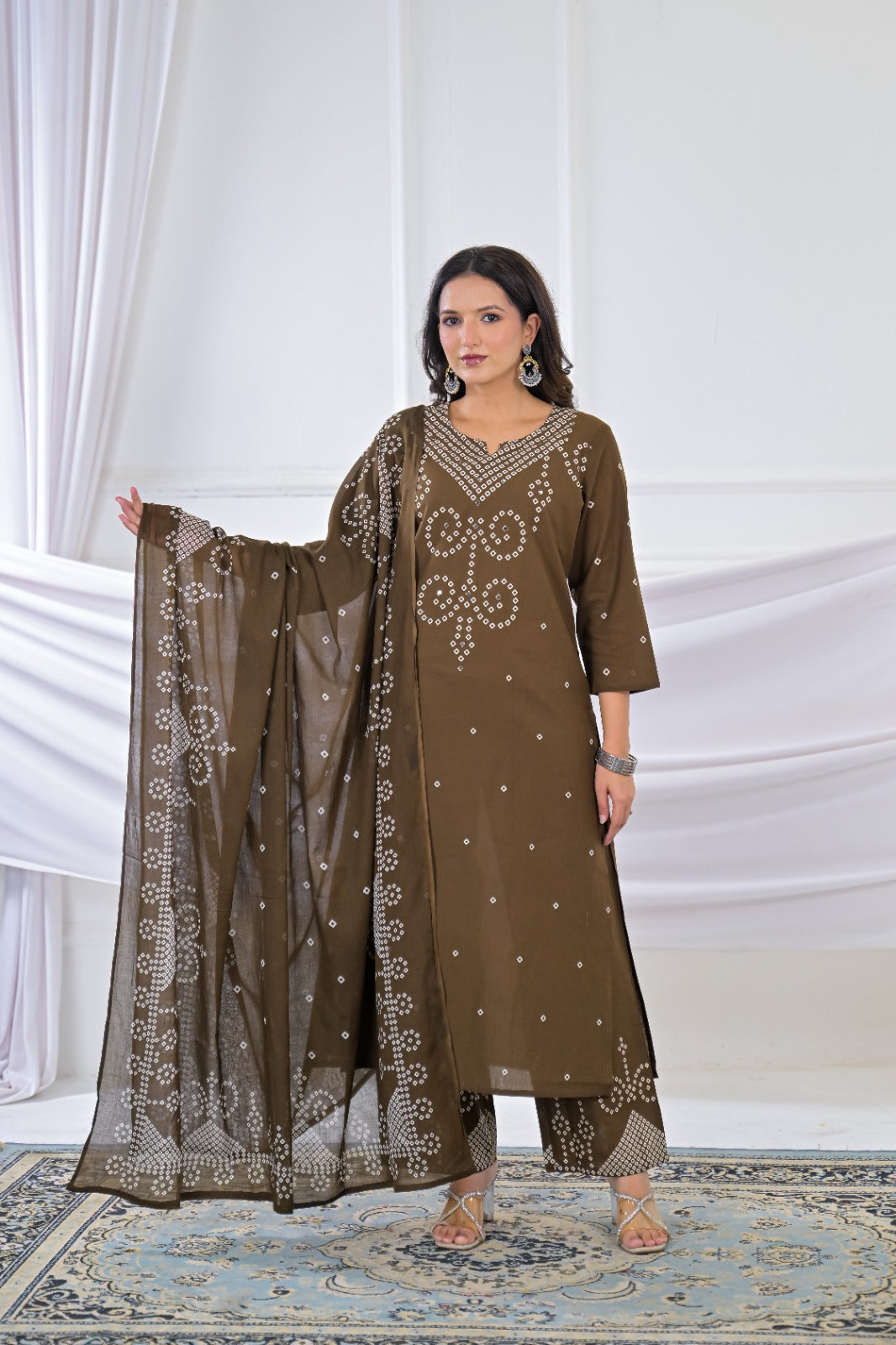 Bandhani Printed 3-Piece Kurta Set with Dupatta