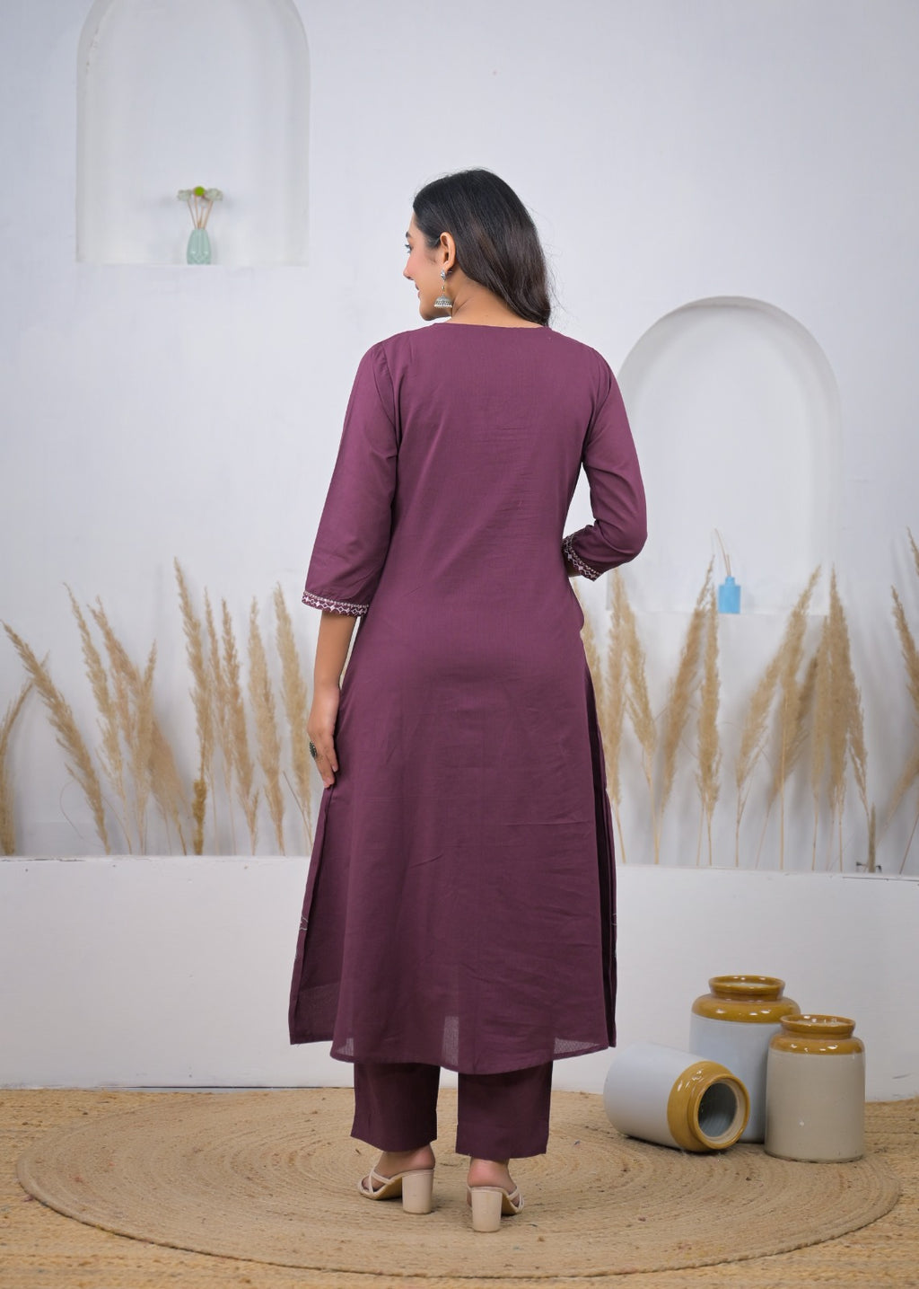 Embroidered Straight Kurta Pant Set with Dupatta