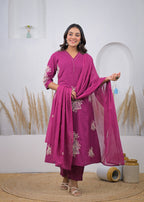 Embroidered Straight Kurta Set