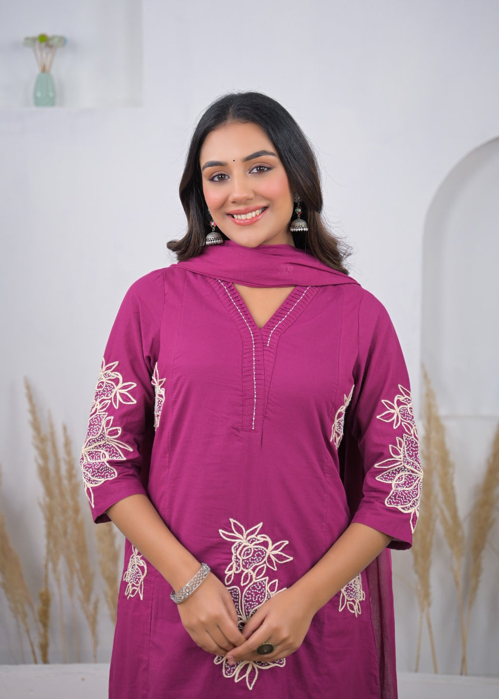 Embroidered Straight Kurta Set