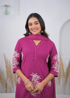 Embroidered Straight Kurta Set