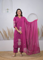 Embroidered Straight Kurta Set
