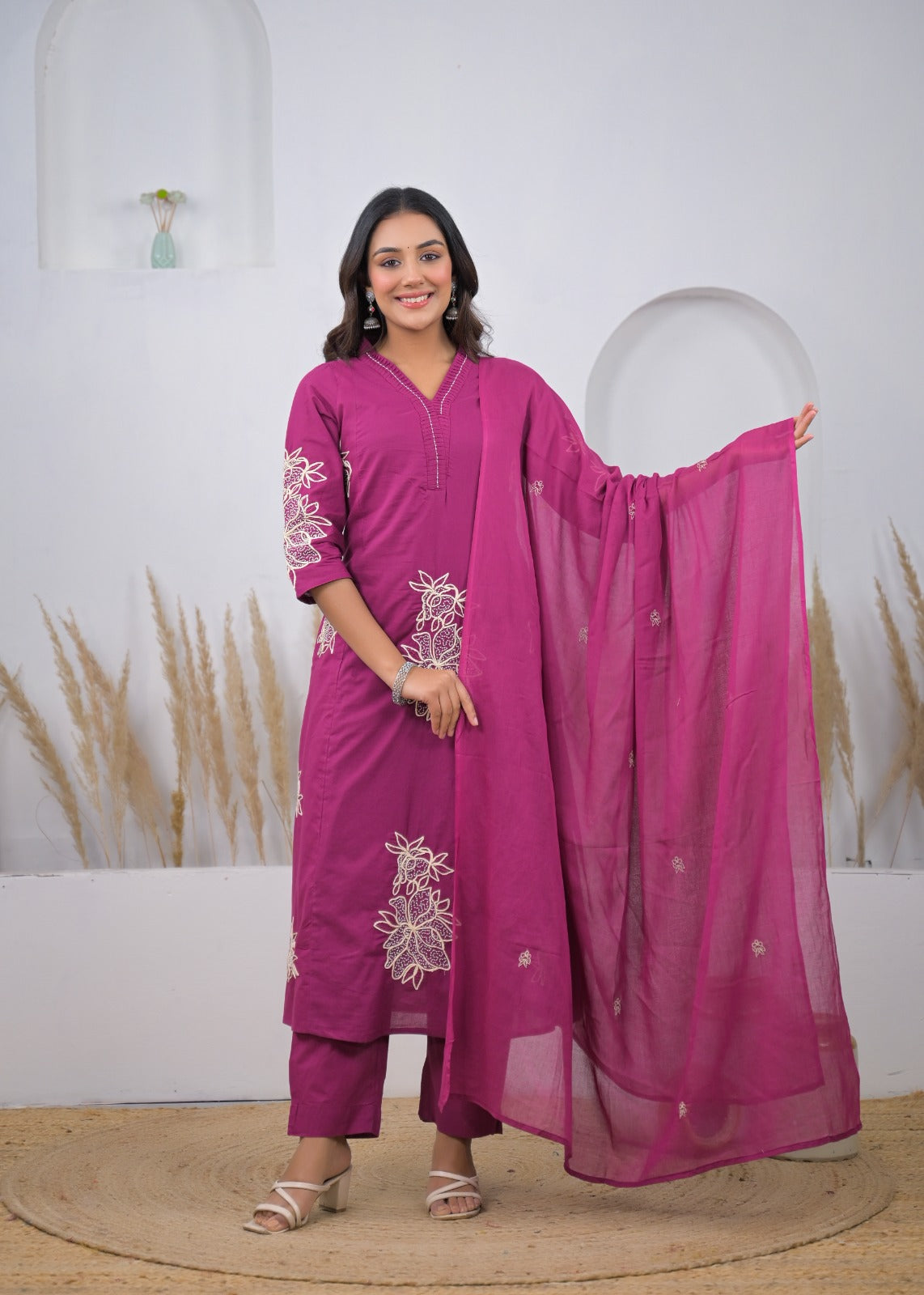 Embroidered Straight Kurta Set