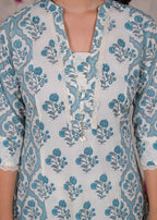 Printed Straight Kurta Pant Set with Dupatta