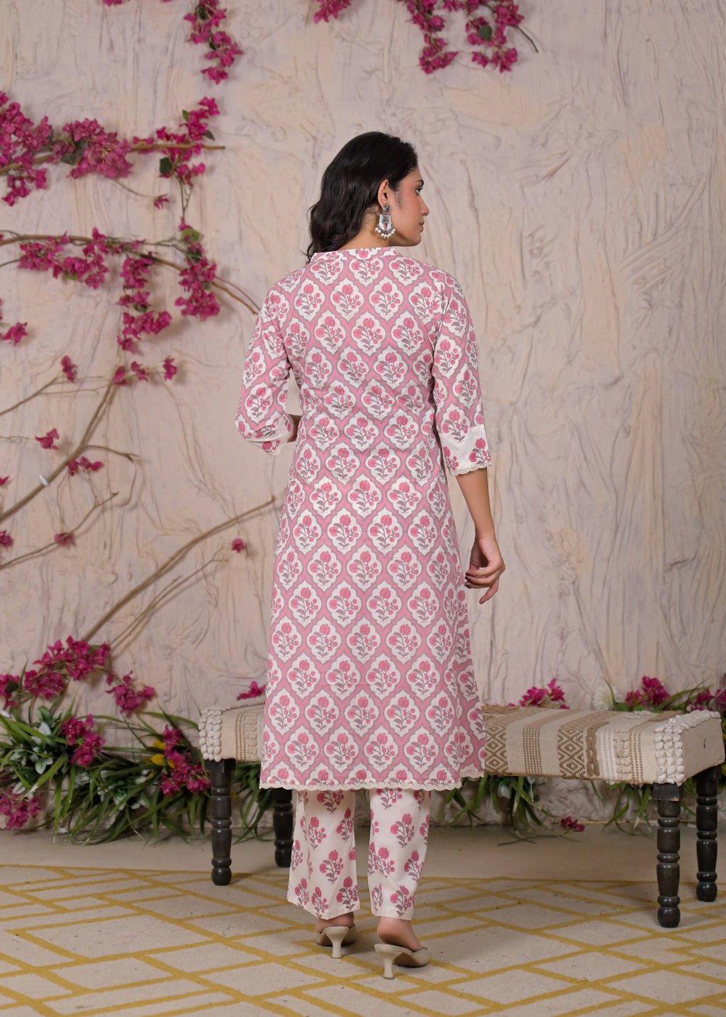 Printed Straight Kurta Pant Set with Dupatta