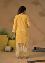 Chevron Print Embroidered 3-Piece Kurta Set with Dupatta