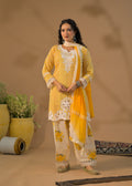 Chevron Print Embroidered 3-Piece Kurta Set with Dupatta