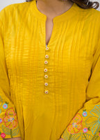 Embroidered A-Line Kurta Pant Dupatta Set