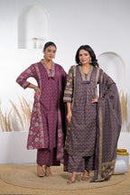 Floral Printed Anarkali Kurta Pant Dupatta Set
