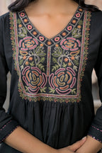 Embroidered A-Line Kurta Set