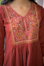 Embroidered A-Line Kurta Set