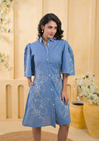 Floral Embroidered Shirt Dress