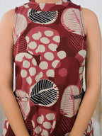 Women Printed Sleeveless 2 Piece Kurta Pant Set with Pocket