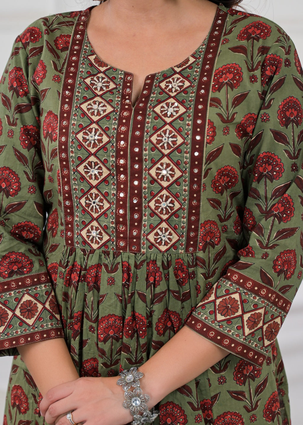 Women Yoke Embroidered 3-Piece Kurta Pant Set